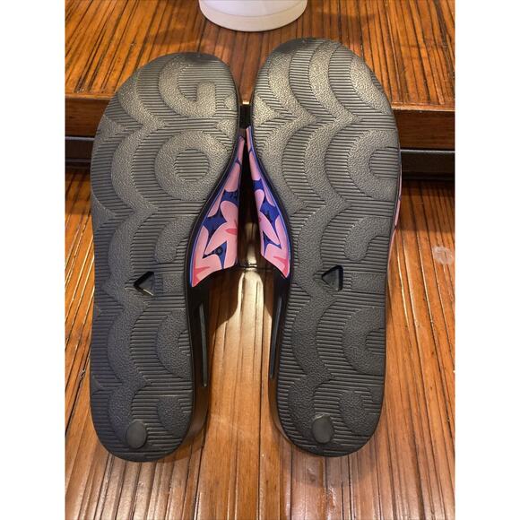 GOATS Black/Blue Floral Comfortable Slip On Slide Sz 7 Women New Nordstrom - Picture 4 of 5